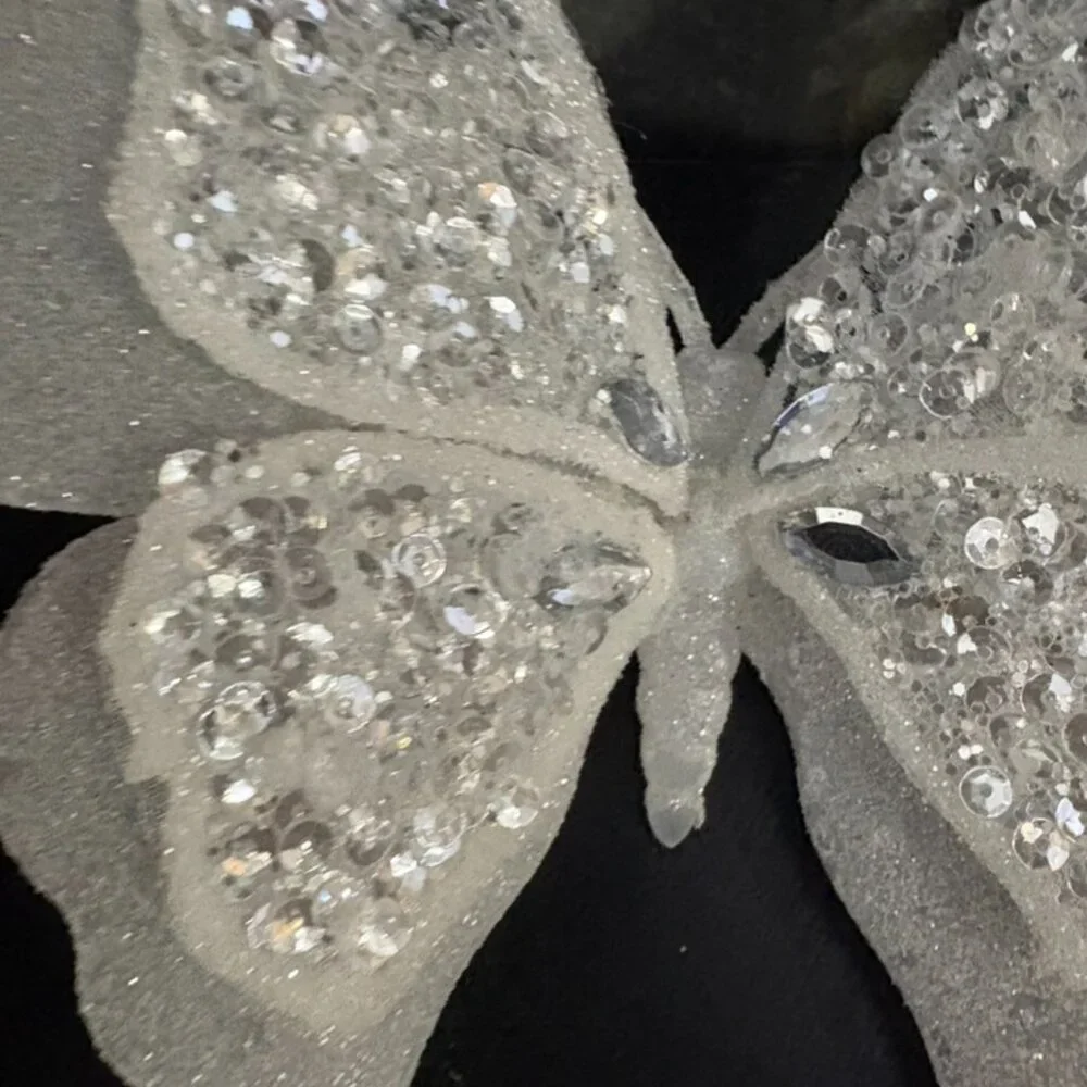 Sparkling‎ White Glitter Butterfly Decor